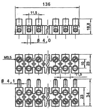 Barrettes enfichables 4 - 10mm²